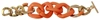 Ermanno Scervino Gold Orange Chain Wide Brass Plastic Bracelet In Orange
