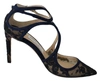Jimmy Choo Navy Lancer Leather Pumps Elegance Unleashed In Black