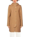 LOVE MOSCHINO LOVE MOSCHINO ELEGANT BROWN WOOL BLEND COAT WITH GOLDEN WOMEN'S ACCENTS