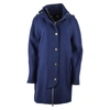 LOVE MOSCHINO LOVE MOSCHINO ELEGANT BLUE WOOL-BLEND COAT WITH GOLDEN WOMEN'S ACCENTS