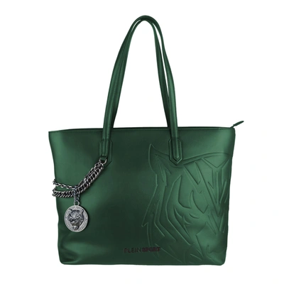 Plein Sport Eco-chic Dark Green Shoulder Bag With Chain Women's Detail