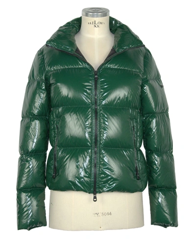 Refrigiwear Chic Shiny Down Jacket With Feminine Fit In Green