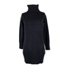 YES ZEE YES ZEE CHIC TURTLENECK KNIT DRESS WITH LOGO  DETAIL