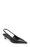 Aeyde Catrina Leather Kitten-heel Slingback Pumps In Black