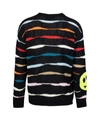 Barrow Man Sweater Black Size Xl Viscose In Black/multicolor