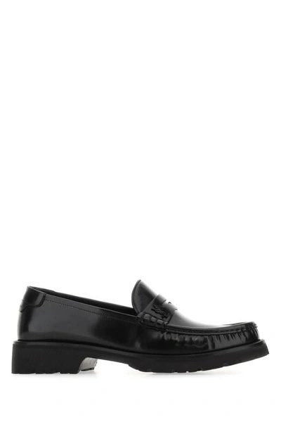 Saint Laurent Man Black Leather Loafers
