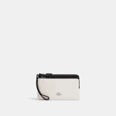 Coach Outlet Double Zip Wallet In White