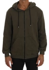 Daniele Alessandrini Full Zipper Hodded Cotton Sweater In Green