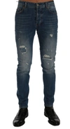 Frankie Morello Svelte Italian Denim - Slim Fit Blue Jeans In Blue