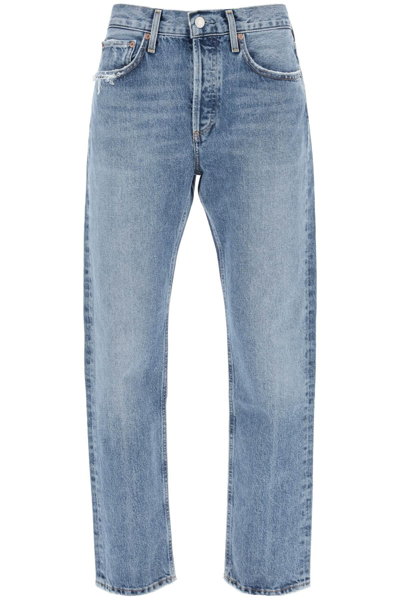 Agolde Parker Cropped Jeans In Light Blue
