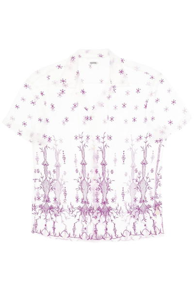 BODE BODE LAVANDULA BOWLING SHIRT IN EMBROIDERED TULLE