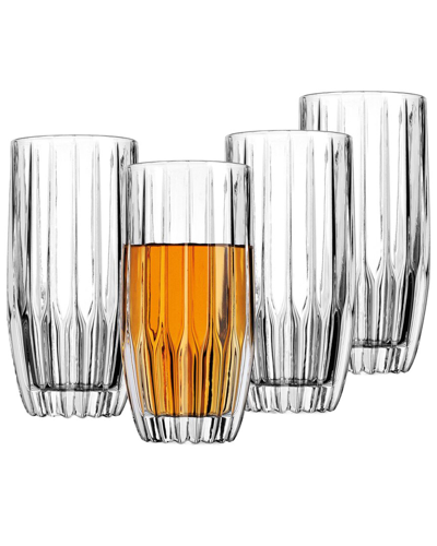 Godinger Pleat Highball Glasses, Set Of 4 In Clear