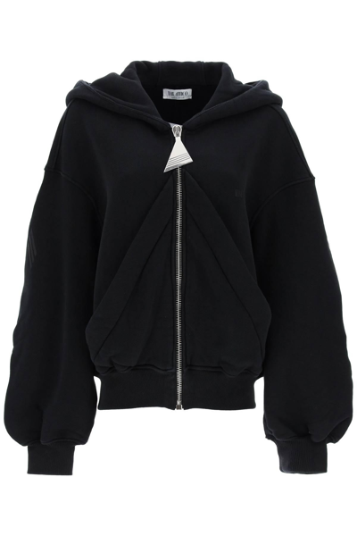 Attico The  Oversized Zip-up Hoodie In Black