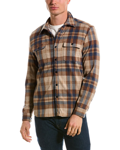 For The Republic Stretch Flannel Shirt In Brown