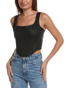 Dl1961 Black Coated Corset In Black