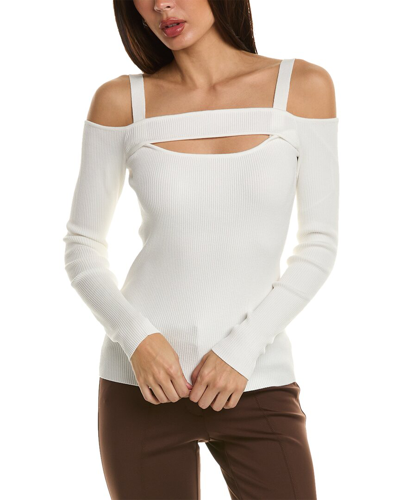 Elie Tahari Women's Cut-out Off-the-shoulder Sweater In White