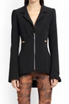 Jean Paul Gaultier Zip-front Cut-out Jacket In Black