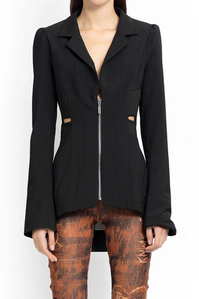 Jean Paul Gaultier Zip-front Cut-out Jacket In Black