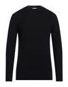 Paolo Pecora Man Sweater Midnight Blue Size L Virgin Wool In Black