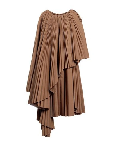 Quira Woman Midi Dress Camel Size 10 Polyester, Virgin Wool In Beige
