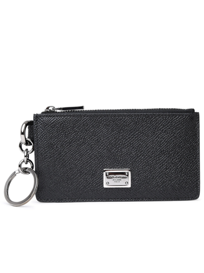 DOLCE & GABBANA DOLCE & GABBANA MAN DOLCE & GABBANA BLACK LEATHER CARD HOLDER