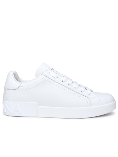 DOLCE & GABBANA DOLCE & GABBANA MAN DOLCE & GABBANA PORTOFINO WHITE LEATHER SNEAKERS