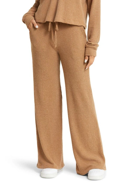 Beyond Yoga Free Style Waffle Knit Trousers In Toffee