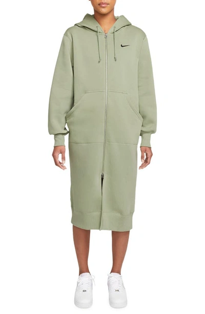 Nike Women's  Sportswear Phoenix Fleece Oversized Long Full-zip Hoodie In Green