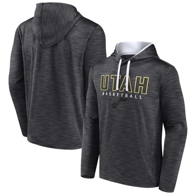 Fanatics Branded Heather Charcoal Utah Jazz Fast Break Pullover Hoodie