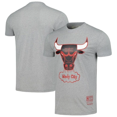 Mitchell & Ness Men's And Women's  Grey Chicago Bulls Hardwood Classics Mvp Throwback Logo T-shirt