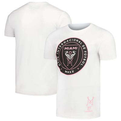 Mitchell & Ness Men's  White Inter Miami Cf Crest T-shirt