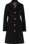 BOUTIQUE MOSCHINO EMBROIDERED WOOL AND CASHMERE-BLEND COAT