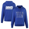 Cuce Royal New York Giants Rhinestone Logo Wordmark Pullover Hoodie In Royal