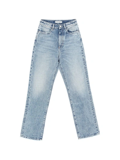 Icon Denim Straight-leg Distressed Jeans In Blue