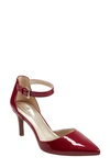 Bandolino Ginata Womens Patent Leather Ankle Strap Pumps In Red