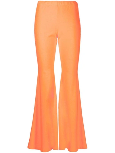 Erl Womens Orange Terry Flared-leg Cotton-blend Trousers