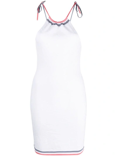Fendi Logo Motif Midi Dress In White