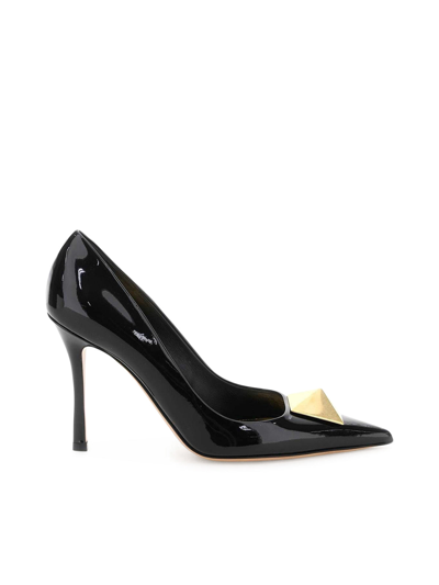 Valentino Garavani Valentino Women Patent Leather One Stud Pumps  In Black