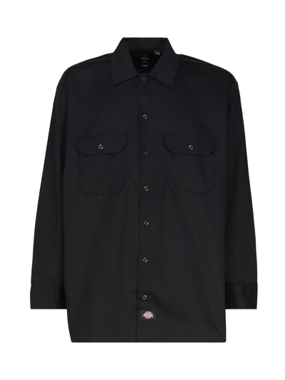 Dickies Long Sleeve Cotton Blend Shirt In Black