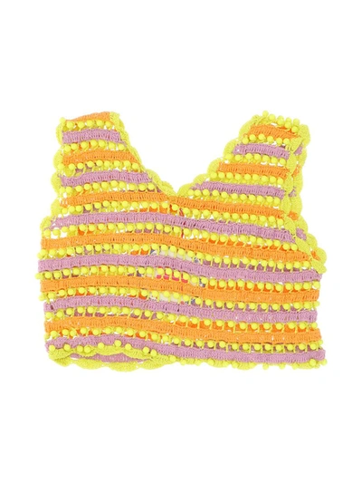 Celia B Cropped Knited Tank Top In Yellow