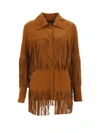 Dancassab Rimon Fringed Jacket In Brown