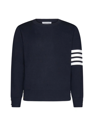 Thom Browne Cashmere 4-bar Sweater In Azul