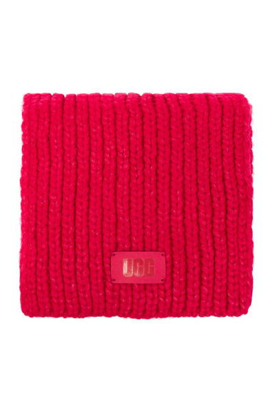 Ugg Kids Logo Patch Knit Scarf In Red