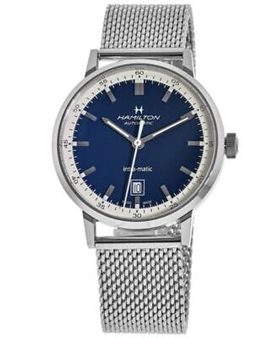 Pre-owned Hamilton American Classic Intra-matic Auto Blue Dial Men's Watch H38425140