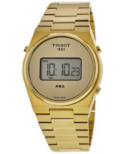 Pre-owned Tissot Prx 39mm Digital Dial Yellow Gold Pvd Men's Watch T137.463.33.020.00