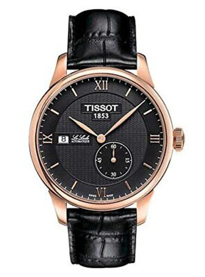 Pre-owned Tissot Mens Le Locle 316l Steel Rose Gold Pvd Swiss Auto Watch T0064283605800