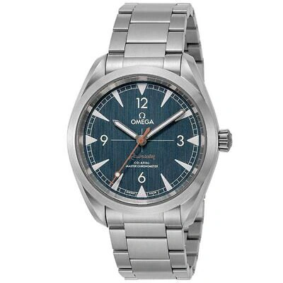 Pre-owned Omega Seamaster Railmaster 220.10.40.20.03.001 Blue Men's Watch In Box