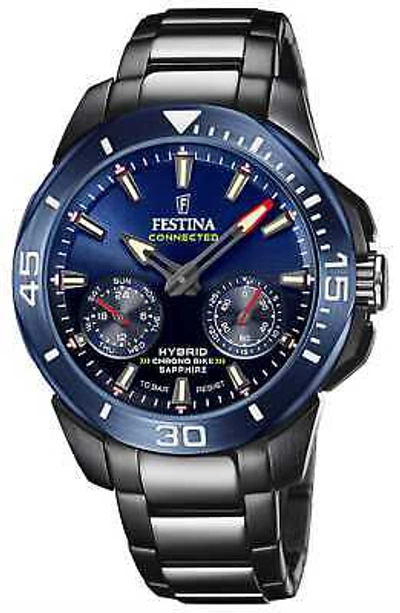 Pre-owned Festina Chrono Bike Special Edition Hybrid Connected Blue / Black F20647/1 Watch