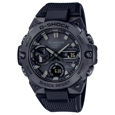 Pre-owned Casio Shock Steel Gst B400 Series Black Men's Watch Gstb400bb-1a