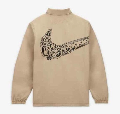 Pre-owned Nike Dia De Muertos Coach Men's Jacket 2colors Black Beige Size S-xxl In Fq7987-200(beige）